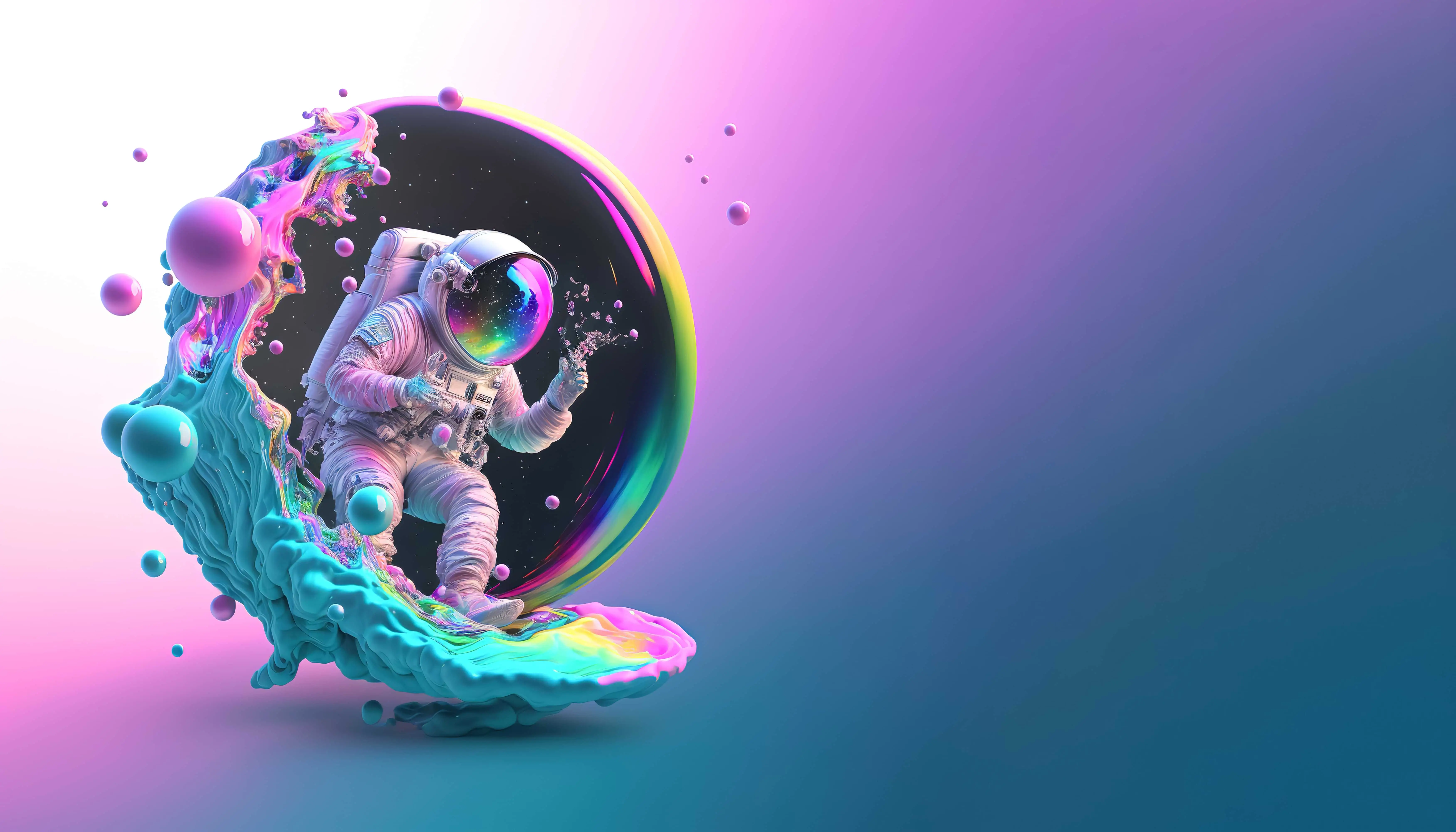 astronaut playing with colors